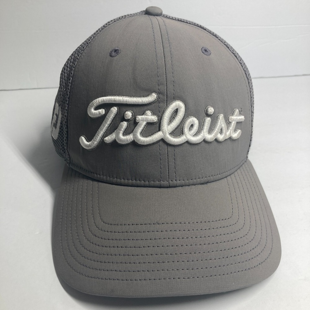 Titleist Foot Joy Pro V1 Cap Hat Gray Adult Adjustable Mesh Snapback STAINS